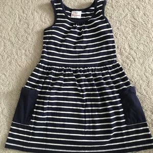 Hanna Andersson Navy and White Stripped Dress